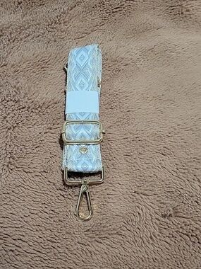 Pom Pom London Adjustable White & Gold Jacquard Strap for Women